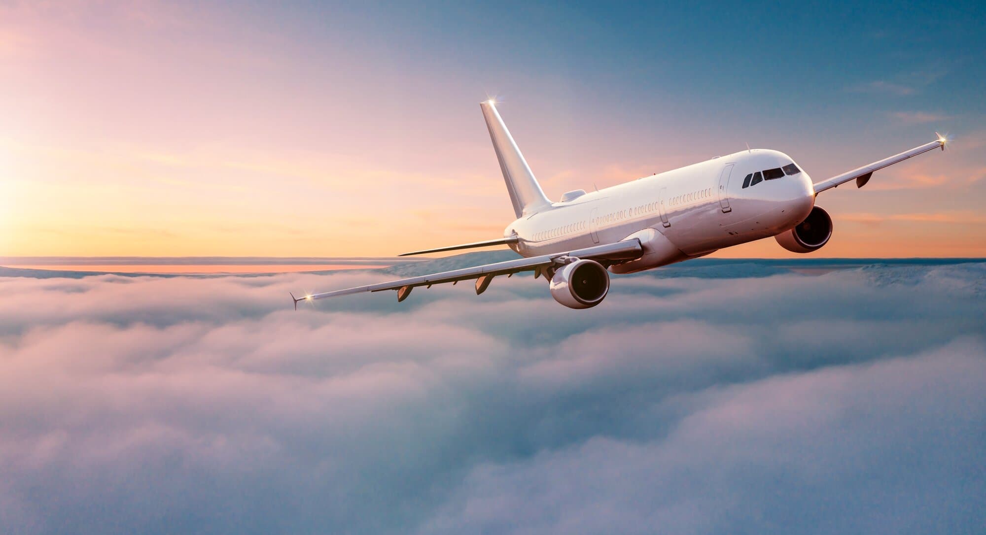 Airplane flying in the sky
